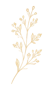 Elegante goldene Blumenillustration als dekoratives Designelement von EverAfter Studio.